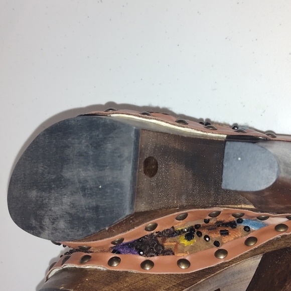 Miu miu STUDDED PLATFORM CLOGS block heel with shearling on inside size 36.5 6-7 - Picture 5 of 12